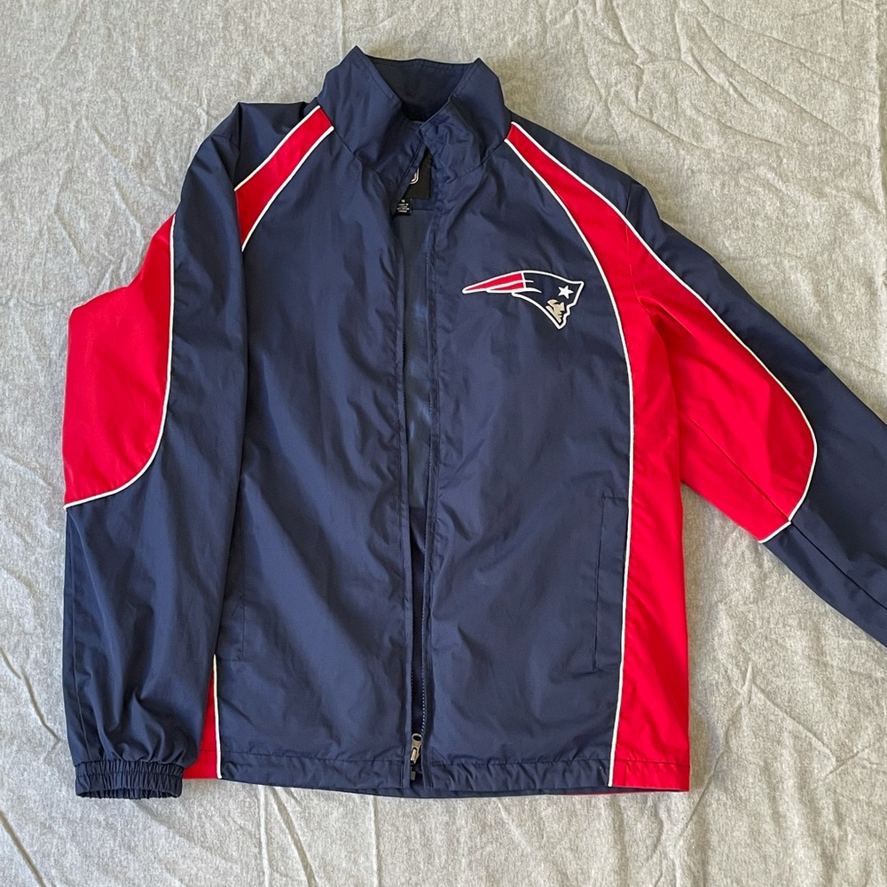 Patriots zip up windbreaker.